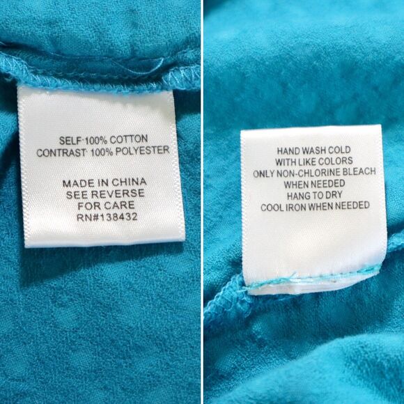 Modcloth Size S Peter Pan Flutter Shirt Retro Swiss Dot Turquoise Blue - Picture 10 of 10